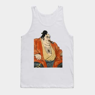 Puff Sumo: Cigars Are My Therapy on a light (Knocked Out) background Tank Top